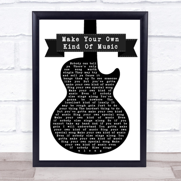 Mama Cass Elliot Make Your Own Kind Of Music Black White Guitar Song Lyric Print