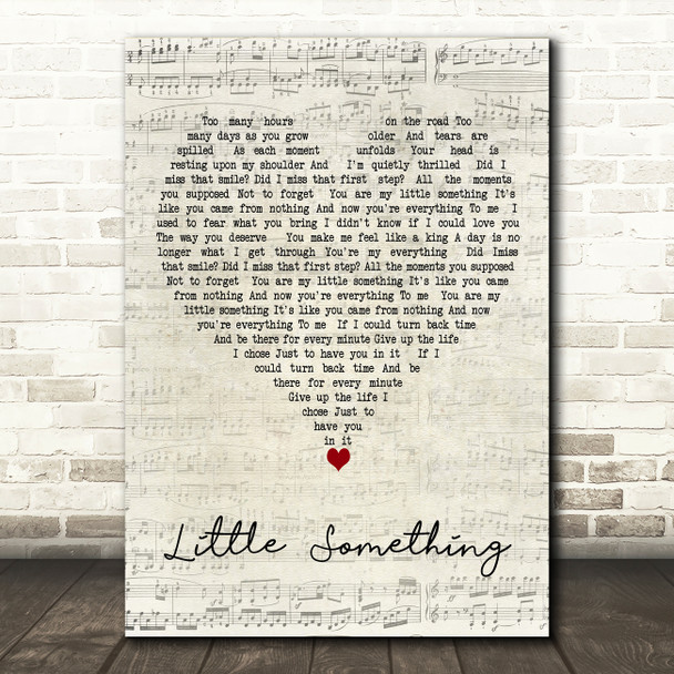 Above and beyond Little something Script Heart Decorative Wall Art Gift Song Lyric Print