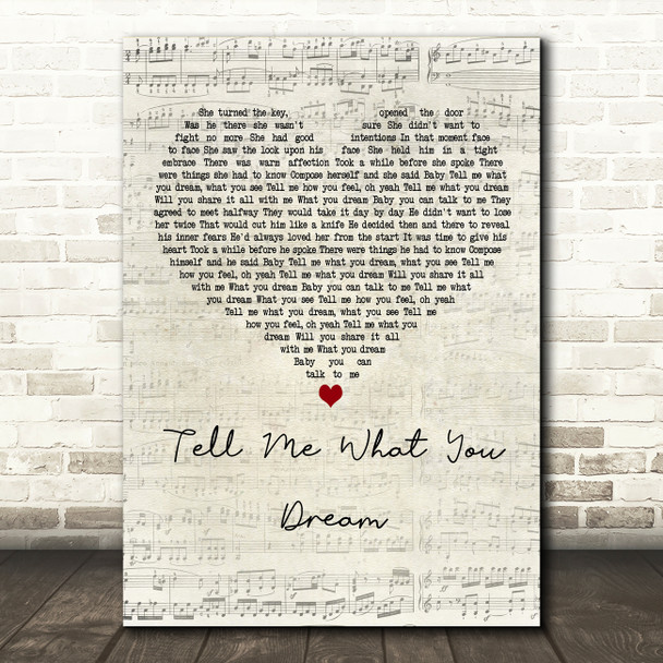 Gabrielle Tell Me What You Dream Script Heart Decorative Wall Art Gift Song Lyric Print