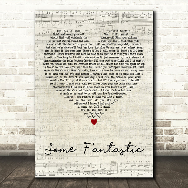 Barenaked Ladies Some Fantastic Script Heart Decorative Wall Art Gift Song Lyric Print