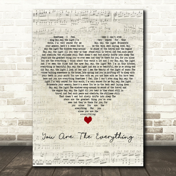R.E.M. You Are The Everything Script Heart Decorative Wall Art Gift Song Lyric Print