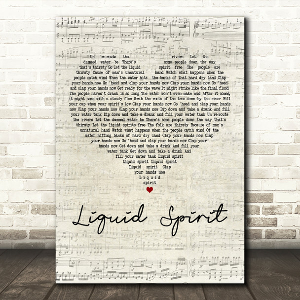 Gregory Porter Liquid Spirit Script Heart Decorative Wall Art Gift Song Lyric Print