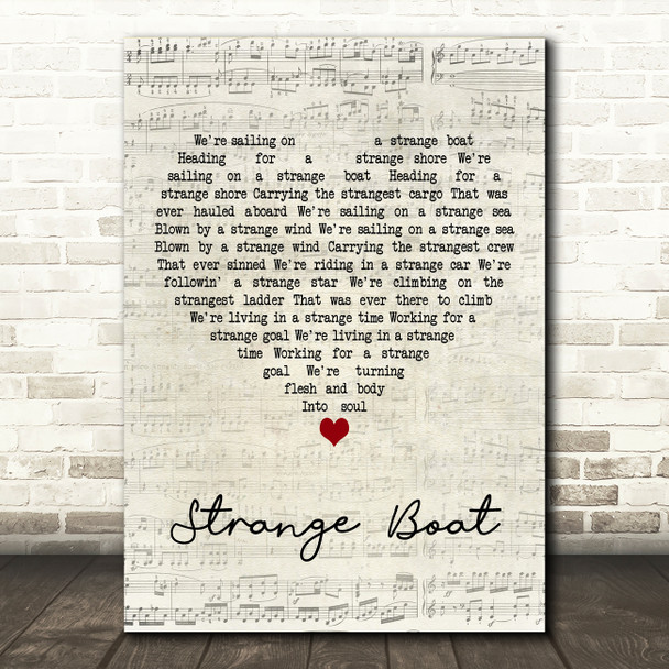 The Waterboys Strange Boat Script Heart Decorative Wall Art Gift Song Lyric Print