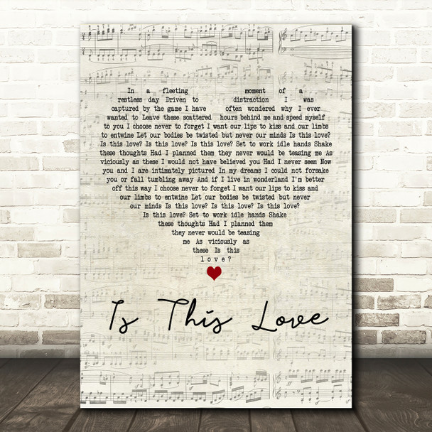 Alison Moyet Is This Love Script Heart Decorative Wall Art Gift Song Lyric Print