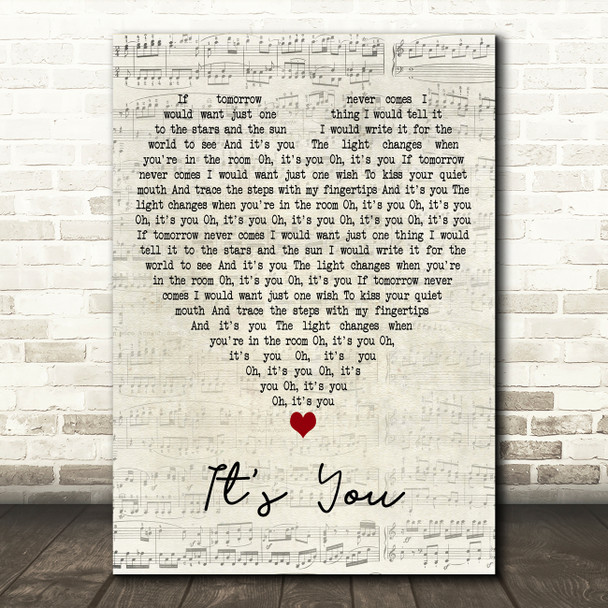 Michelle Branch Its You Script Heart Decorative Wall Art Gift Song Lyric Print