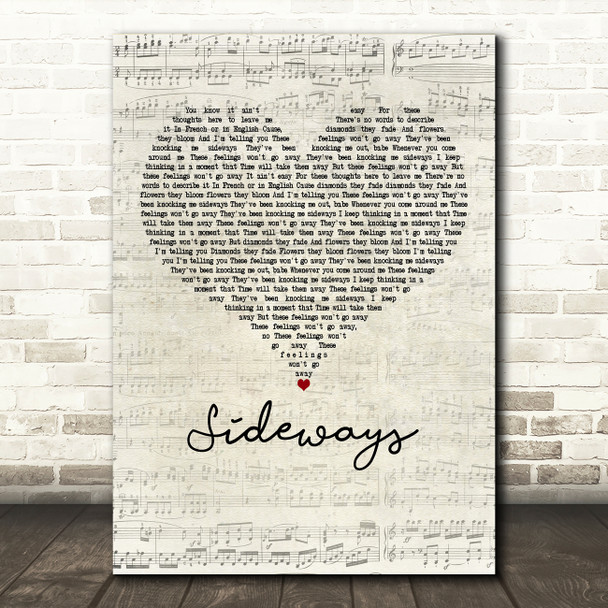 Citizen Cope Sideways Script Heart Decorative Wall Art Gift Song Lyric Print