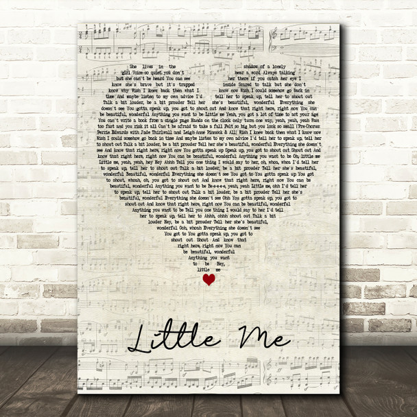 Little Mix Little Me Script Heart Decorative Wall Art Gift Song Lyric Print