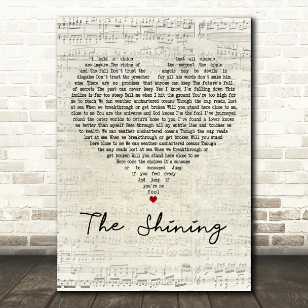 James The Shining Script Heart Decorative Wall Art Gift Song Lyric Print