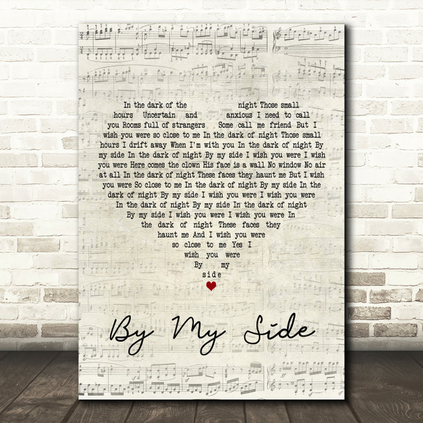 INXS By My Side Script Heart Decorative Wall Art Gift Song Lyric Print