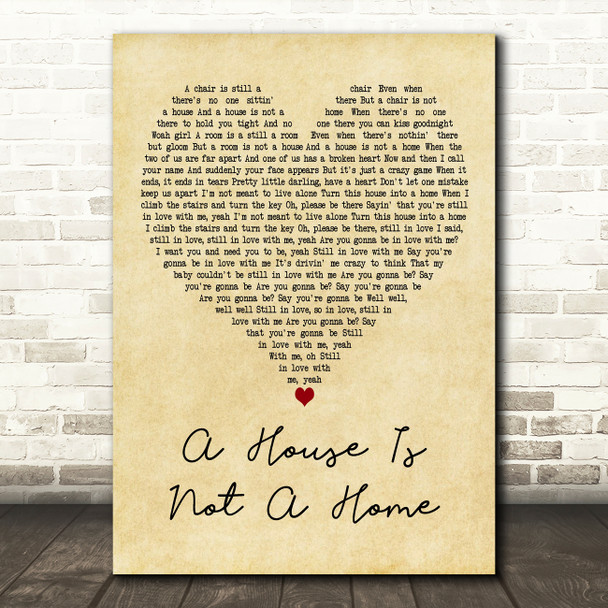 Luther Vandross A House Is Not A Home Vintage Heart Decorative Wall Art Gift Song Lyric Print