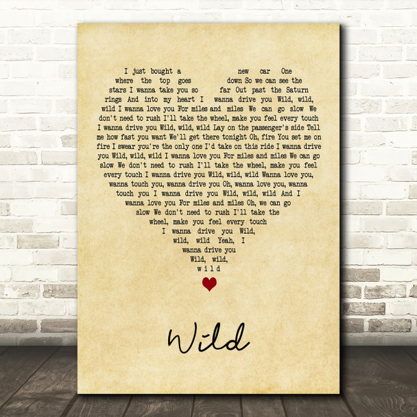 John Legend & Gary Clark Jr Wild Vintage Heart Decorative Wall Art Gift Song Lyric Print