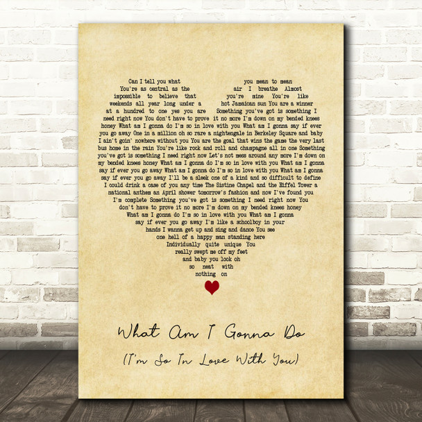 Rod Stewart What Am I Gonna Do (I'm So In Love With You) Vintage Heart Song Lyric Print
