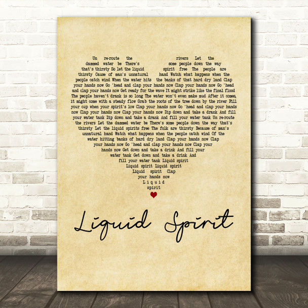 Gregory Porter Liquid Spirit Vintage Heart Decorative Wall Art Gift Song Lyric Print