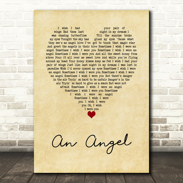 The Kelly Family An Angel Vintage Heart Decorative Wall Art Gift Song Lyric Print
