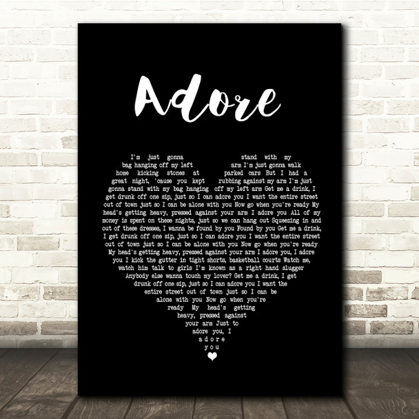 Amy Shark Adore Black Heart Song Lyric Quote Print