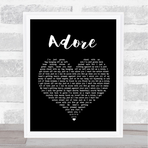 Amy Shark Adore Black Heart Song Lyric Quote Print