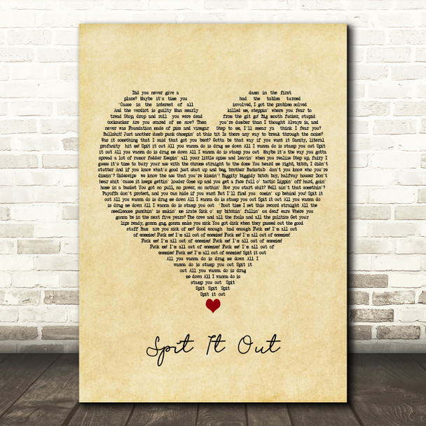 Slipknot Spit It Out Vintage Heart Decorative Wall Art Gift Song Lyric Print