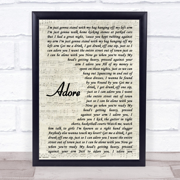 Amy Shark Adore Vintage Script Song Lyric Quote Print