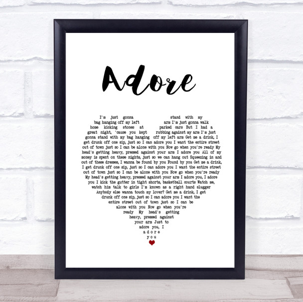 Amy Shark Adore White Heart Song Lyric Quote Print