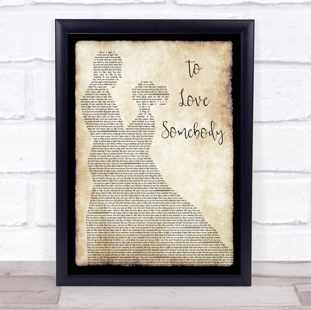 Bee Gees To Love Somebody Man Lady Dancing Song Lyric Quote Print