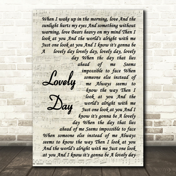 Bill Withers Lovely Day Vintage Script Song Lyric Quote Print