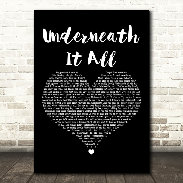 No Doubt feat. Lady Saw Underneath It All Black Heart Decorative Wall Art Gift Song Lyric Print