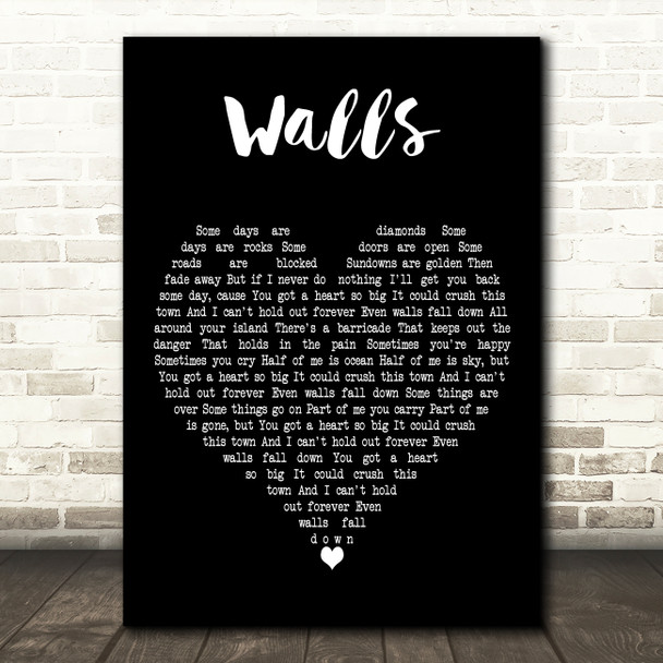 Tom Petty And The Heartbreakers Walls Black Heart Decorative Wall Art Gift Song Lyric Print