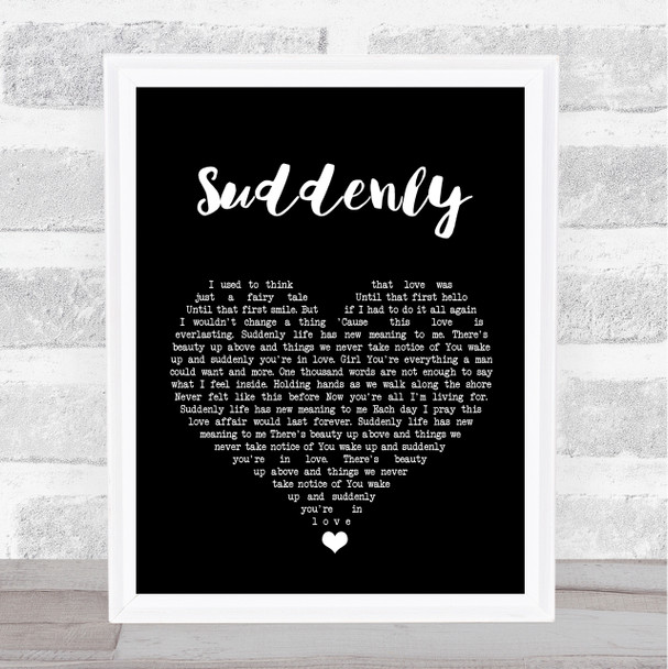 Billy Ocean Suddenly Black Heart Song Lyric Quote Print