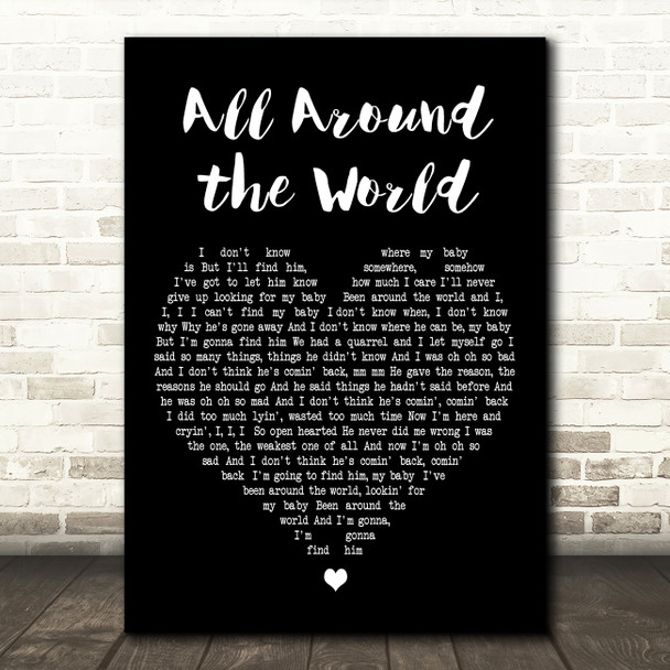 Lisa Stansfield All Around the World Black Heart Decorative Wall Art Gift Song Lyric Print