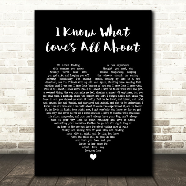 Anthony Hamilton I Know What Loves All About Black Heart Decorative Gift Song Lyric Print