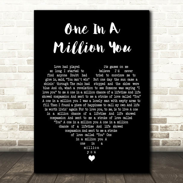 Larry Graham One In A Million You Black Heart Decorative Wall Art Gift Song Lyric Print