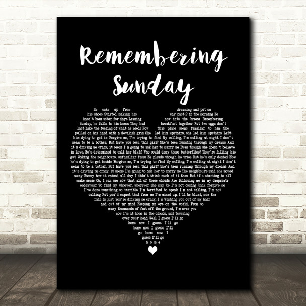 All Time Low Remembering Sunday Black Heart Decorative Wall Art Gift Song Lyric Print
