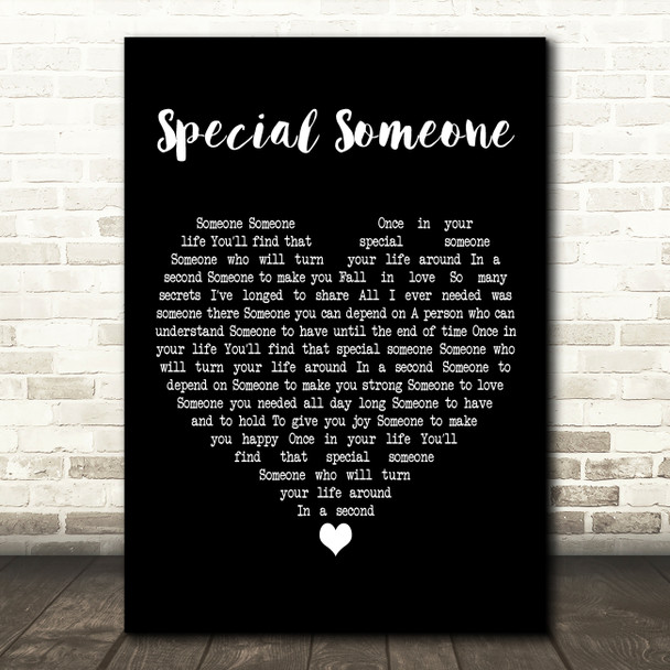 Winston Francis Special Someone Black Heart Decorative Wall Art Gift Song Lyric Print