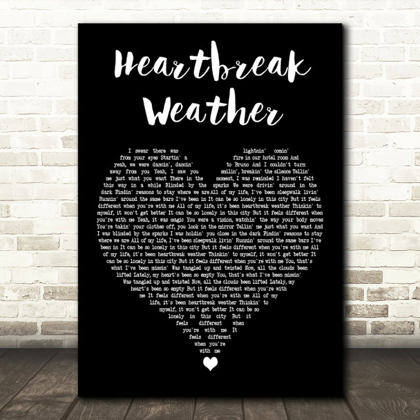 Niall Horan Heartbreak Weather Black Heart Decorative Wall Art Gift Song Lyric Print