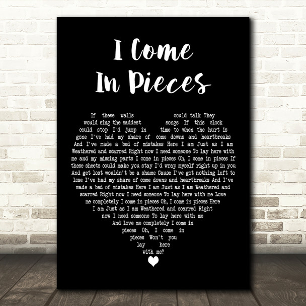 Alisan Porter I Come in Pieces Black Heart Decorative Wall Art Gift Song Lyric Print