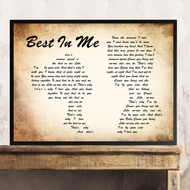 Blue Best In Me Man Lady Couple Song Lyric Quote Print