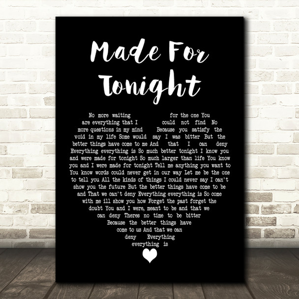 Richie Kotzen Made For Tonight Black Heart Decorative Wall Art Gift Song Lyric Print