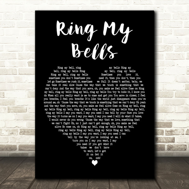Enrique Iglesias Ring My Bells Black Heart Decorative Wall Art Gift Song Lyric Print