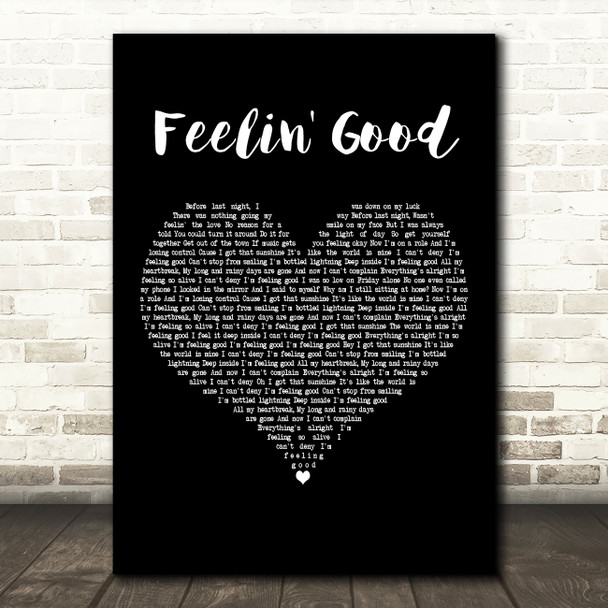 Christina Grimmie Feelin' Good Black Heart Decorative Wall Art Gift Song Lyric Print
