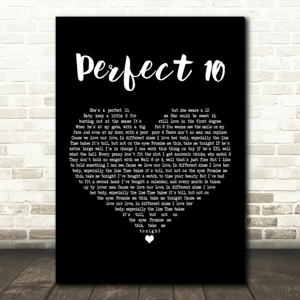 The Beautiful South Perfect 10 Black Heart Decorative Wall Art Gift Song Lyric Print