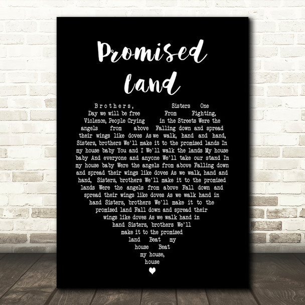 Joe Smooth Promised Land Black Heart Song Lyric Quote Print