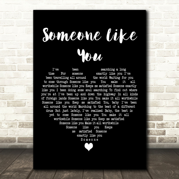 Dina Carroll Someone Like You Black Heart Decorative Wall Art Gift Song Lyric Print