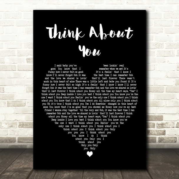 Guns N' Roses Think About You Black Heart Decorative Wall Art Gift Song Lyric Print