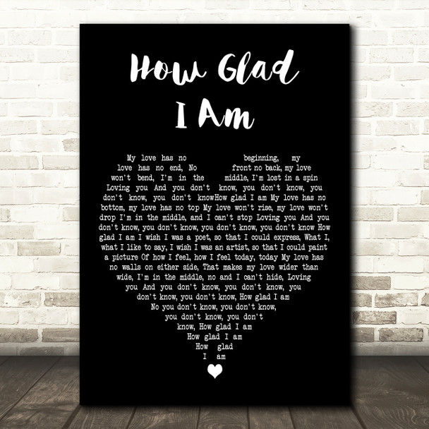 Aretha Franklin How Glad I Am Black Heart Decorative Wall Art Gift Song Lyric Print