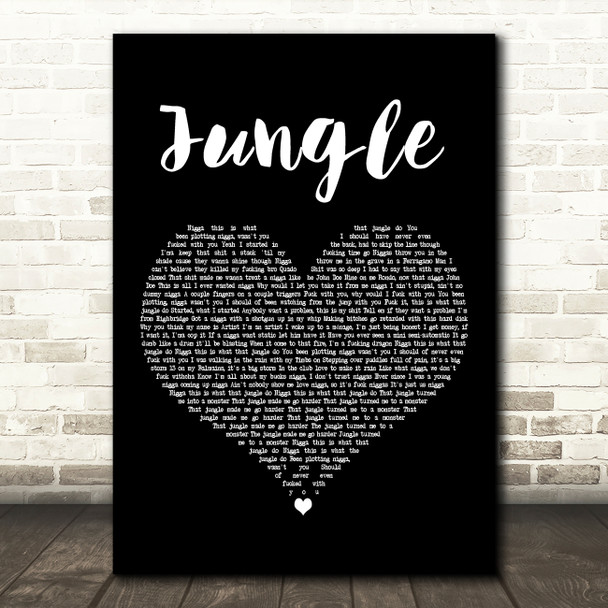 A Boogie Wit Da Hoodie Jungle Black Heart Decorative Wall Art Gift Song Lyric Print
