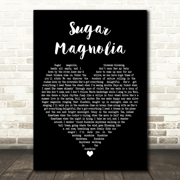 Grateful Dead Sugar Magnolia Black Heart Decorative Wall Art Gift Song Lyric Print