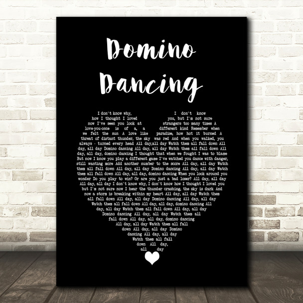 Pet Shop Boys Domino Dancing Black Heart Decorative Wall Art Gift Song Lyric Print