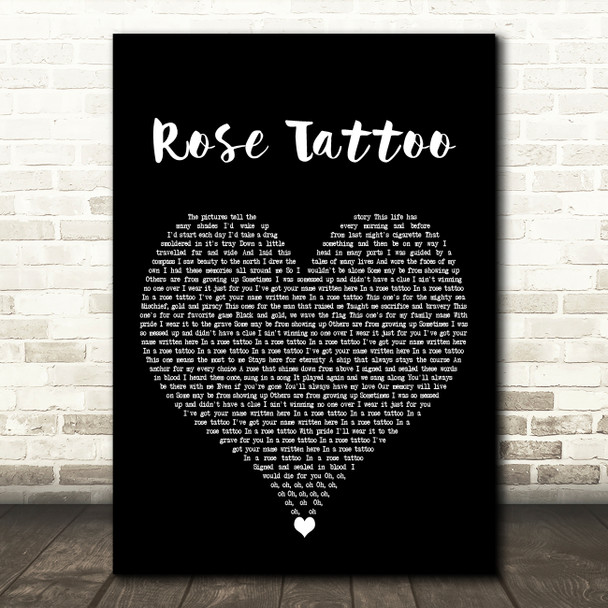 Dropkick Murphys Rose Tattoo Black Heart Decorative Wall Art Gift Song Lyric Print