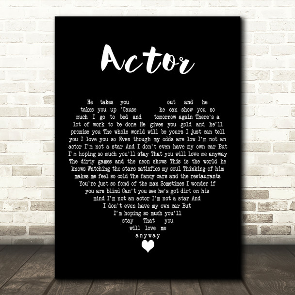 Michael Learns to Rock Actor Black Heart Decorative Wall Art Gift Song Lyric Print