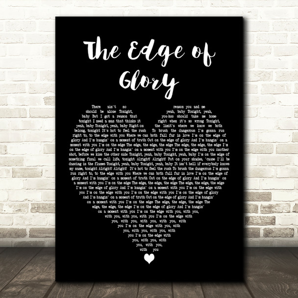 Lady Gaga The Edge of Glory Black Heart Decorative Wall Art Gift Song Lyric Print